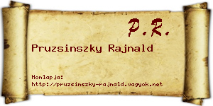 Pruzsinszky Rajnald névjegykártya